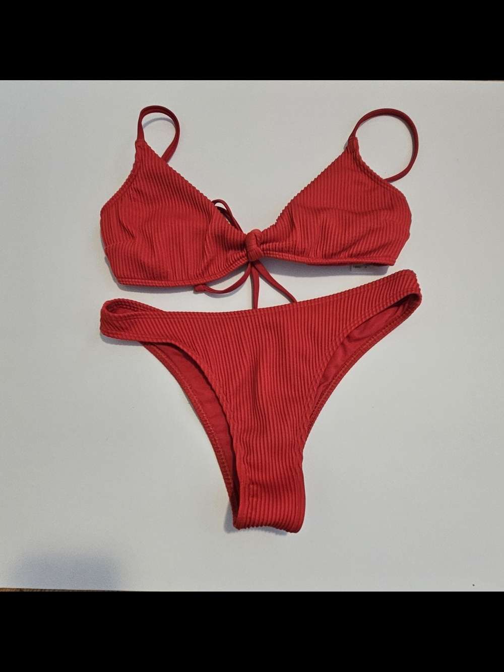 Hollister Red Ribbed Bikini Set Size Small | Very Cheeky | Like New